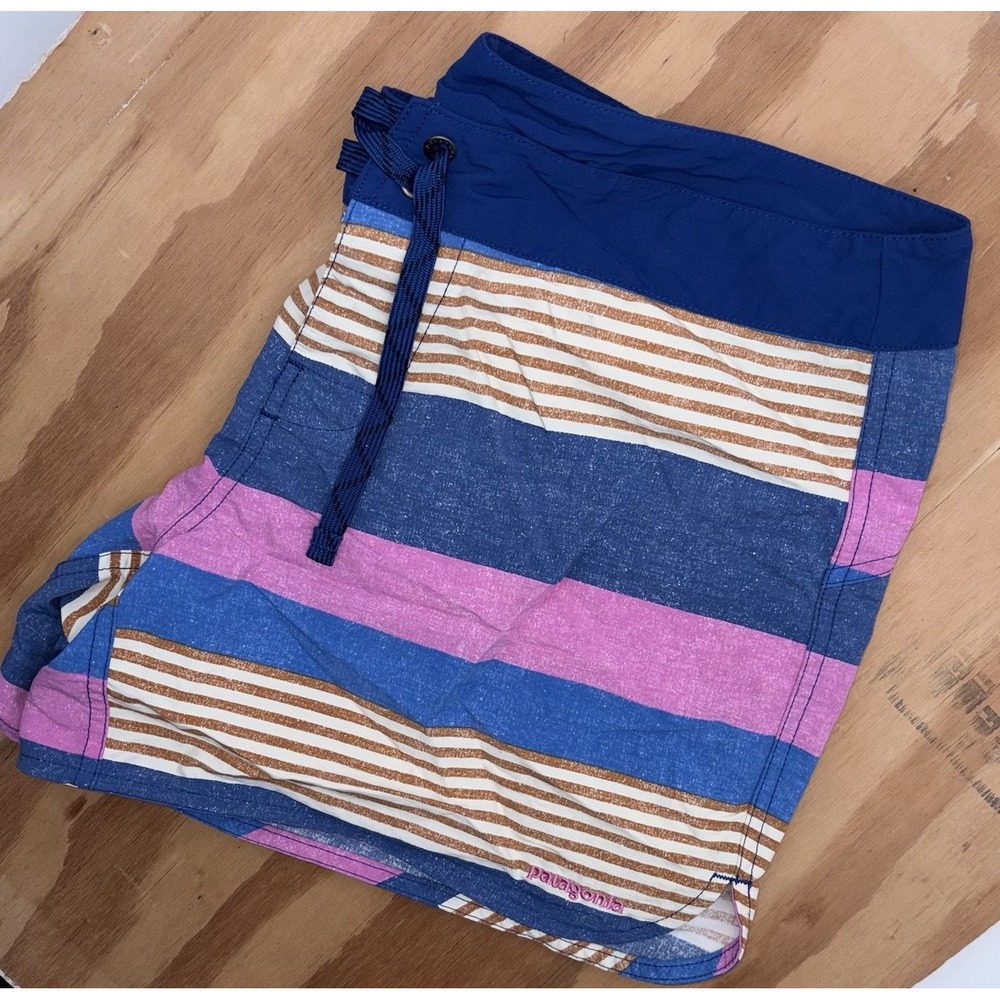 Patagonia Wavefarer Boardshorts 4" Size 12 Fitz‎ Stripe Texture Tidepool